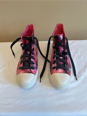 Forever 21 Pink Galaxy High-Top Sneakers with Black Laces